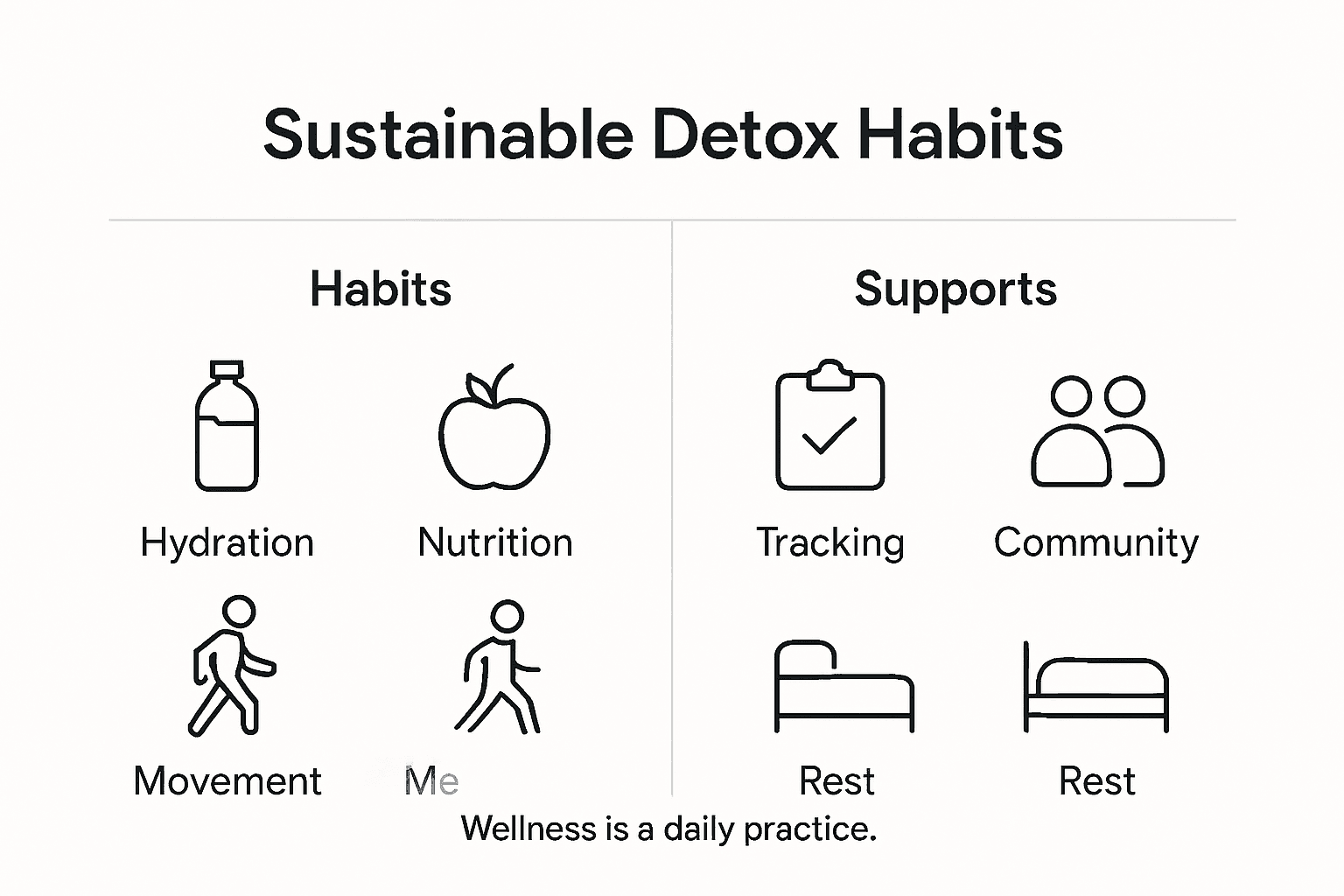 Infographic of sustainable wellness detox habits
