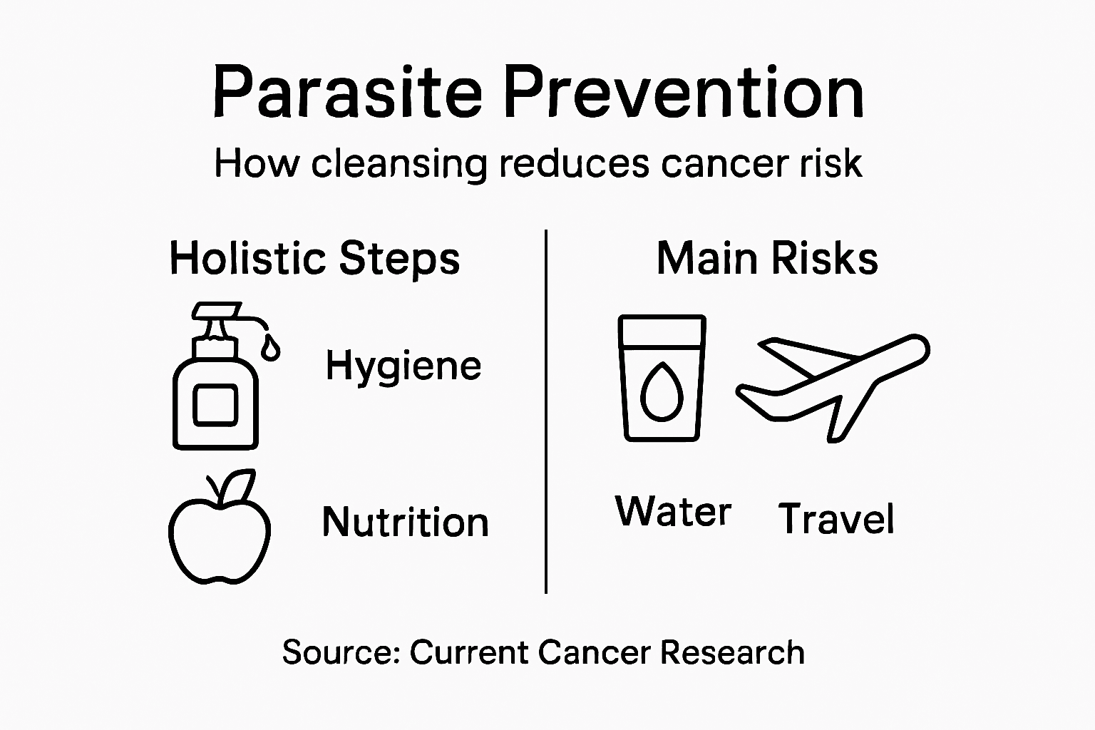 Infographic summarizing parasite cleansing and risks