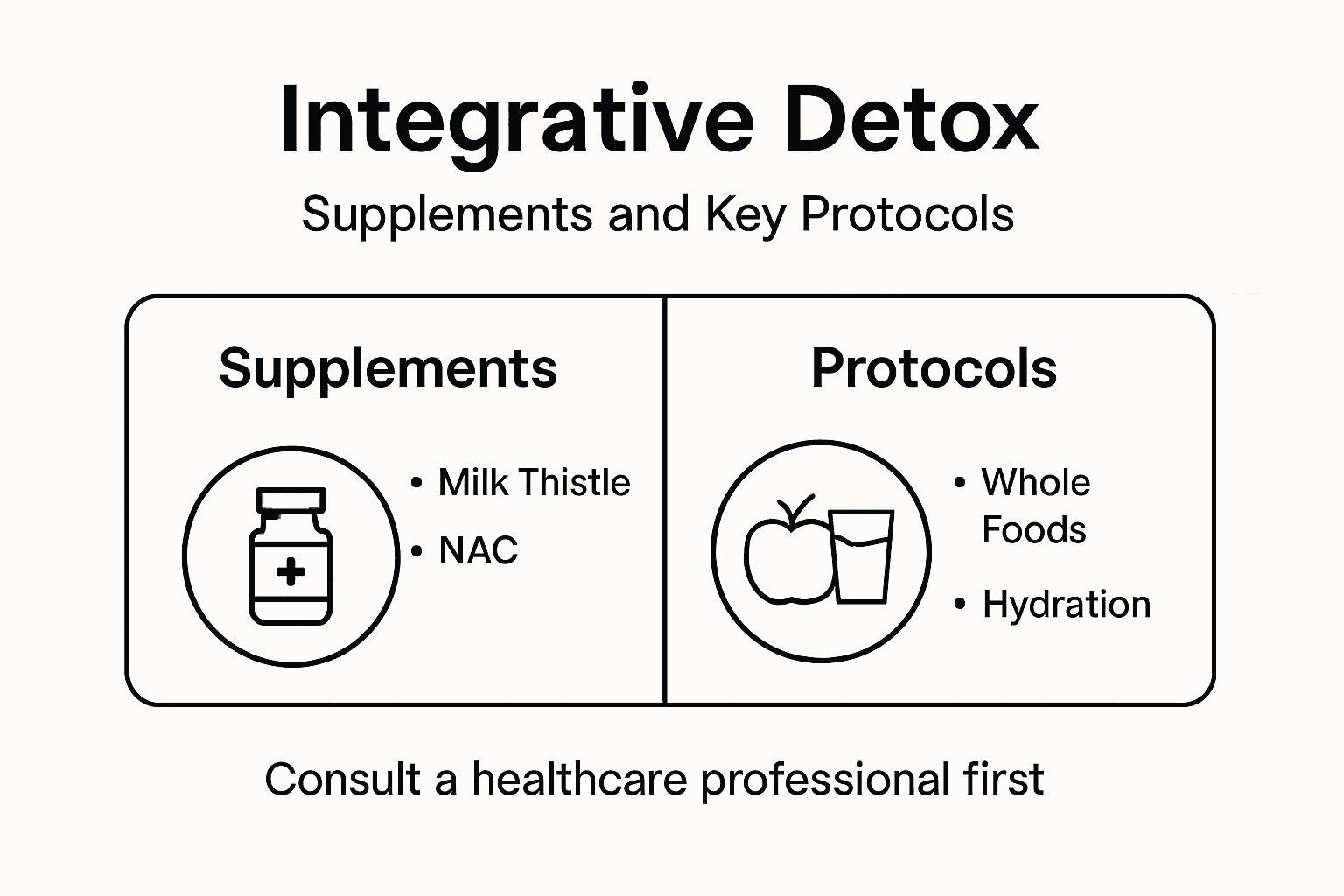 Infographic of detox supplements and protocols