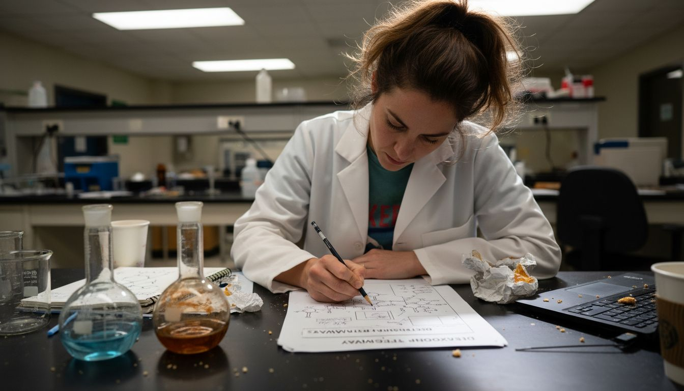 Scientist reviewing detox pathways diagram