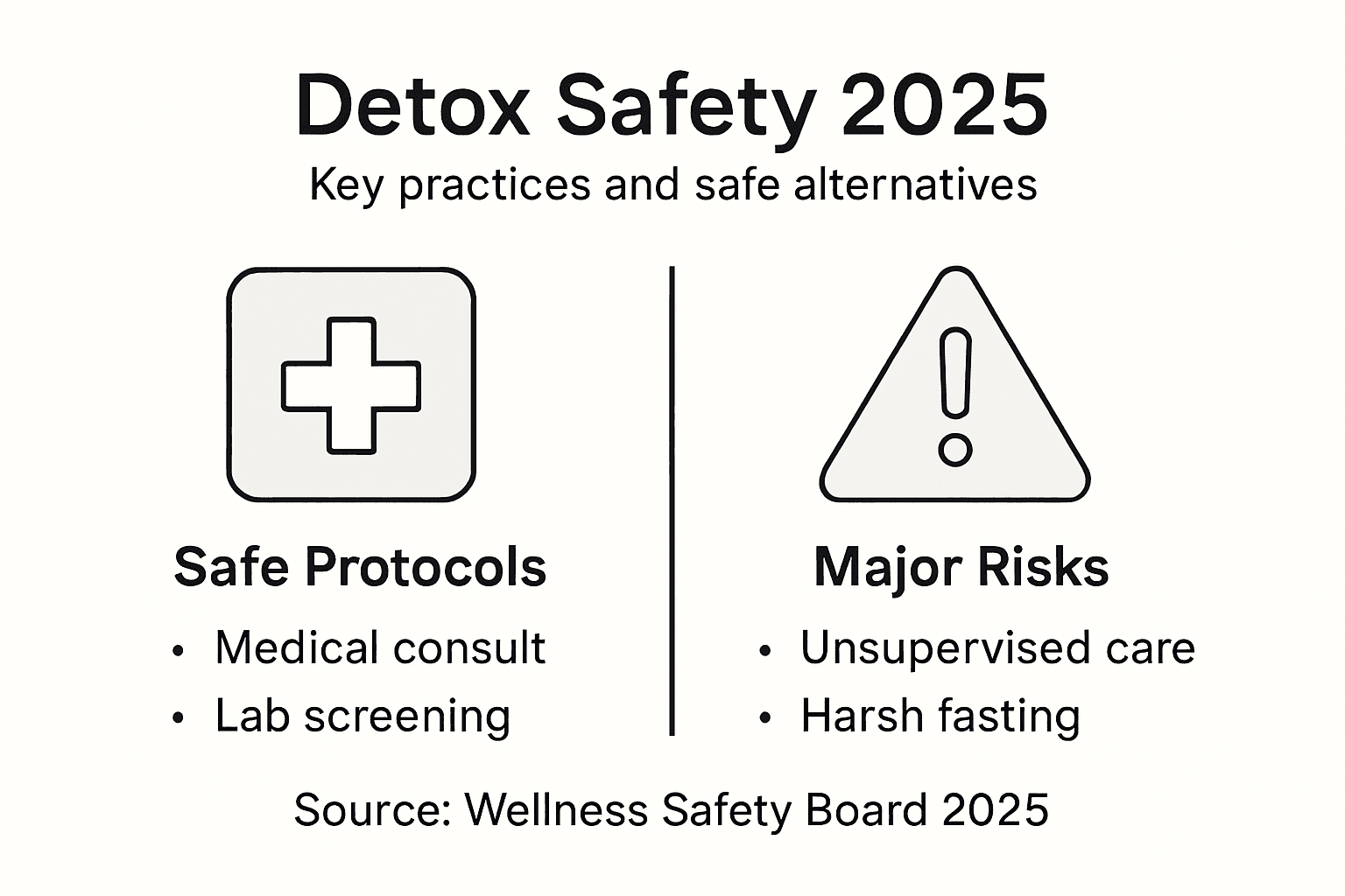 Infographic summarizing detox safety practices