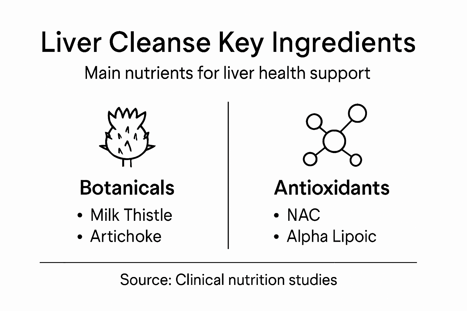 Infographic showing key liver cleanse ingredients
