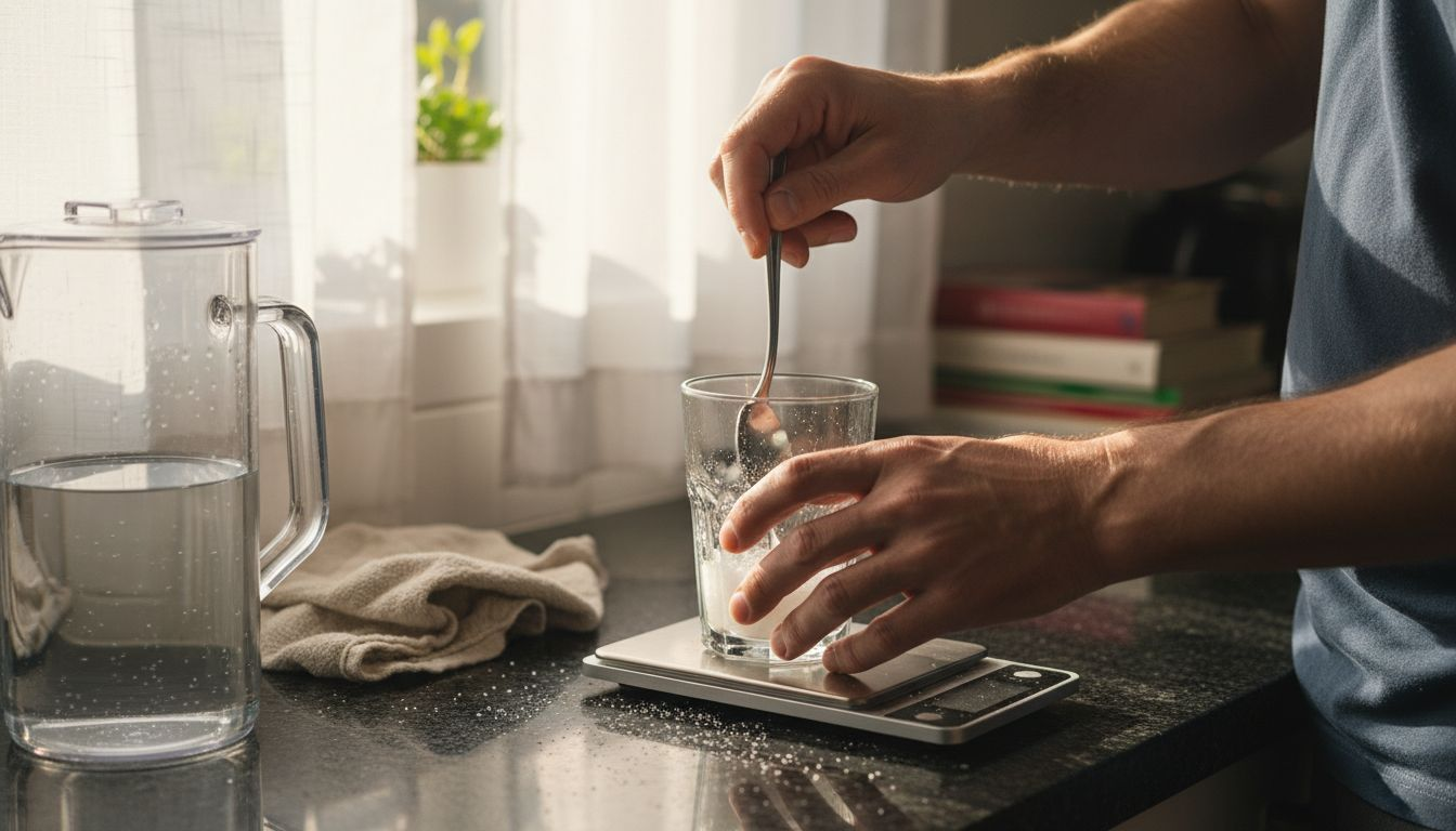 Mixing Epsom salt solution for cleanse