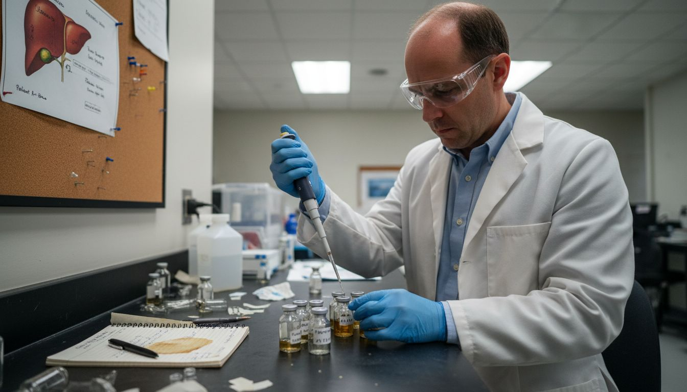 Scientist working on liver health samples