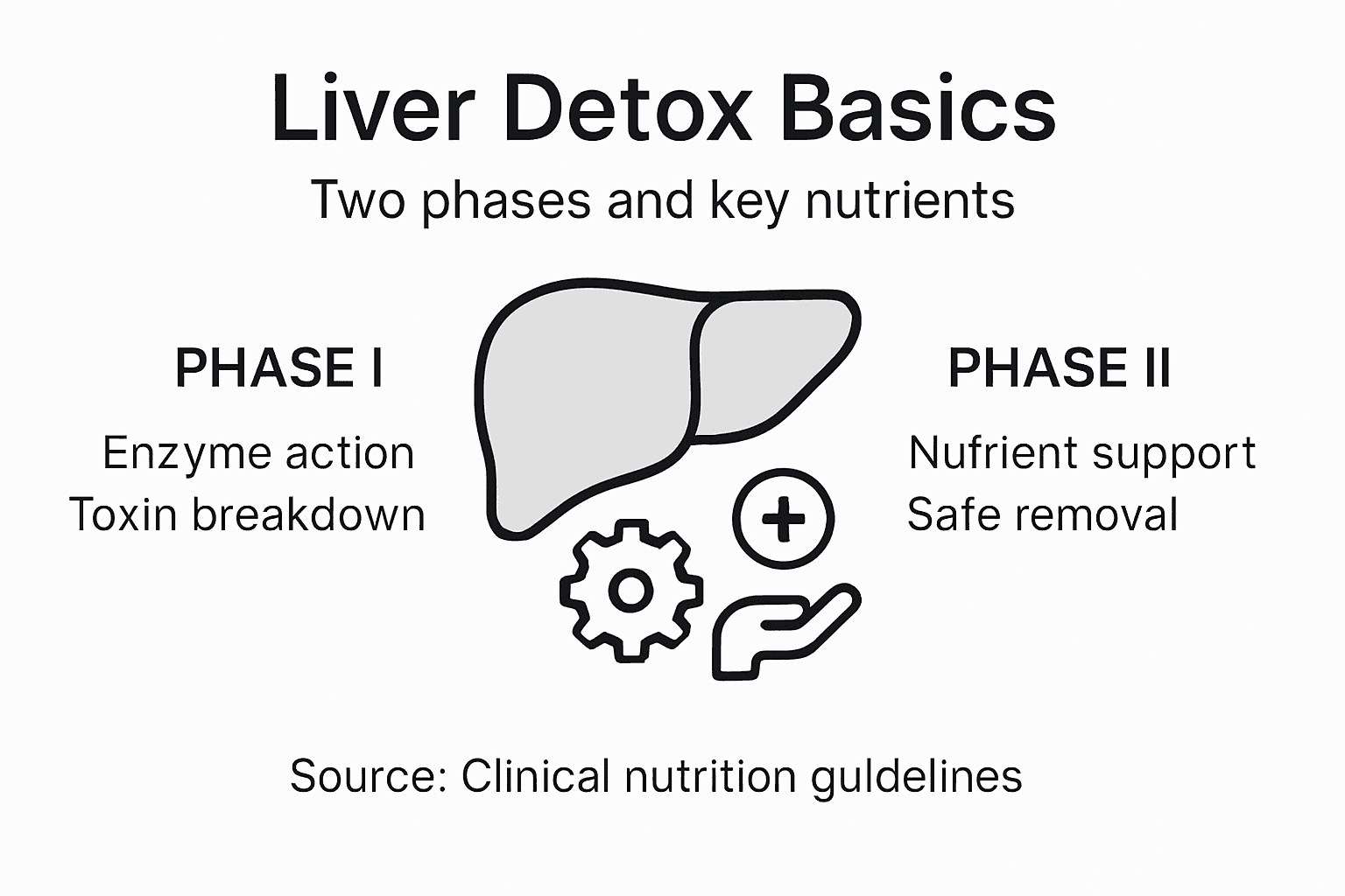 Infographic showing liver detox phases and nutrients
