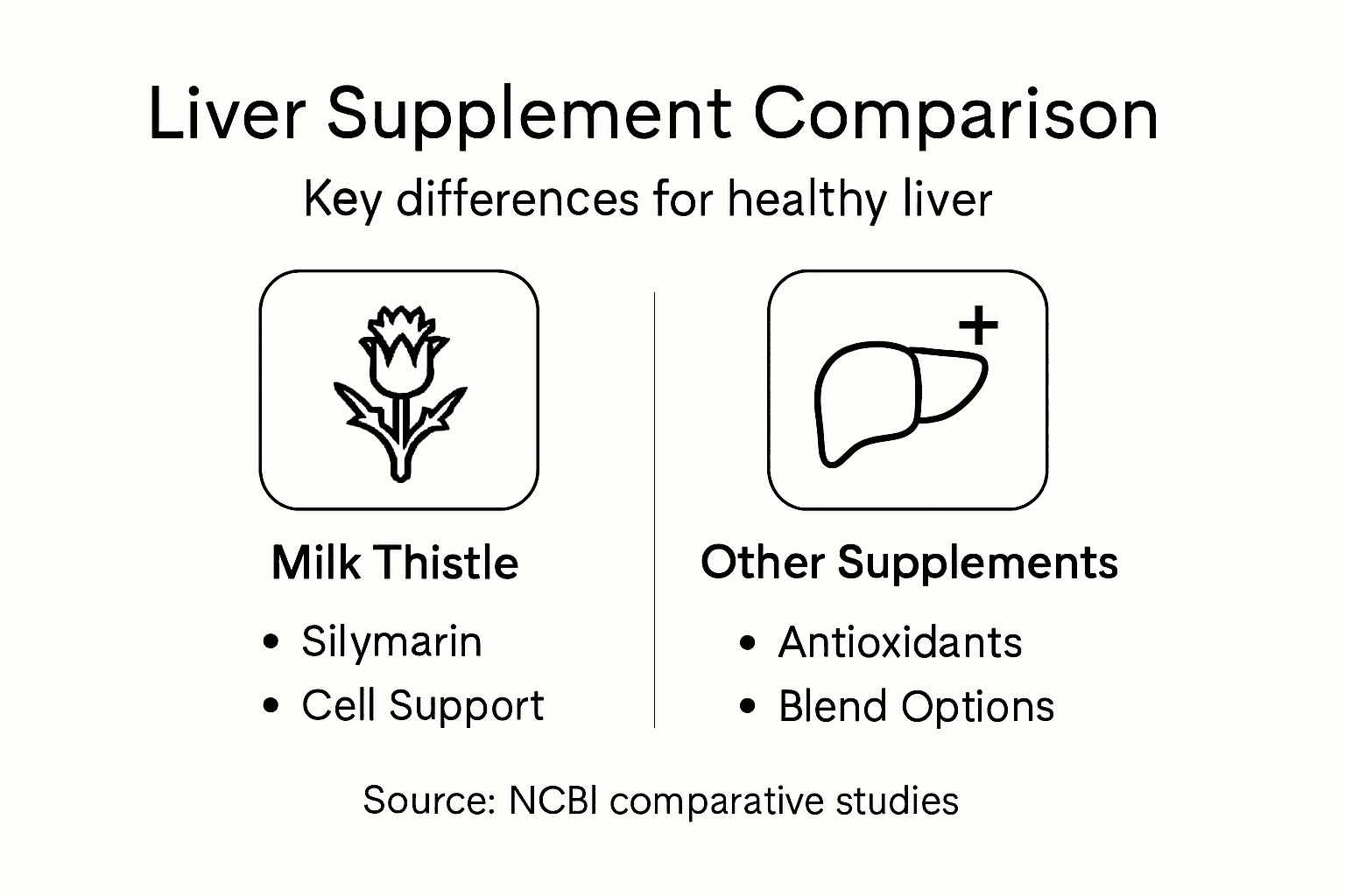 Infographic comparing liver supplement types