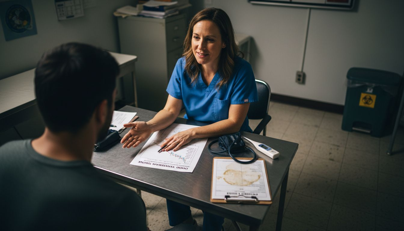 Doctor consults patient on detox treatment