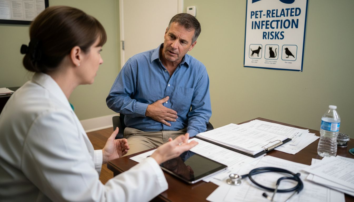 Patient consults doctor on parasite symptoms