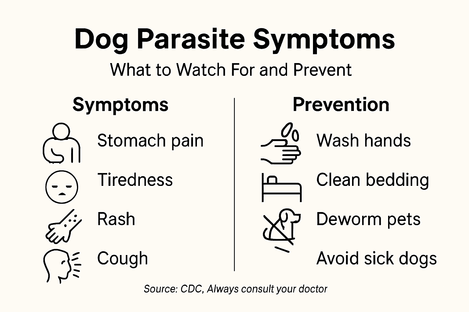Infographic showing key symptoms and prevention methods