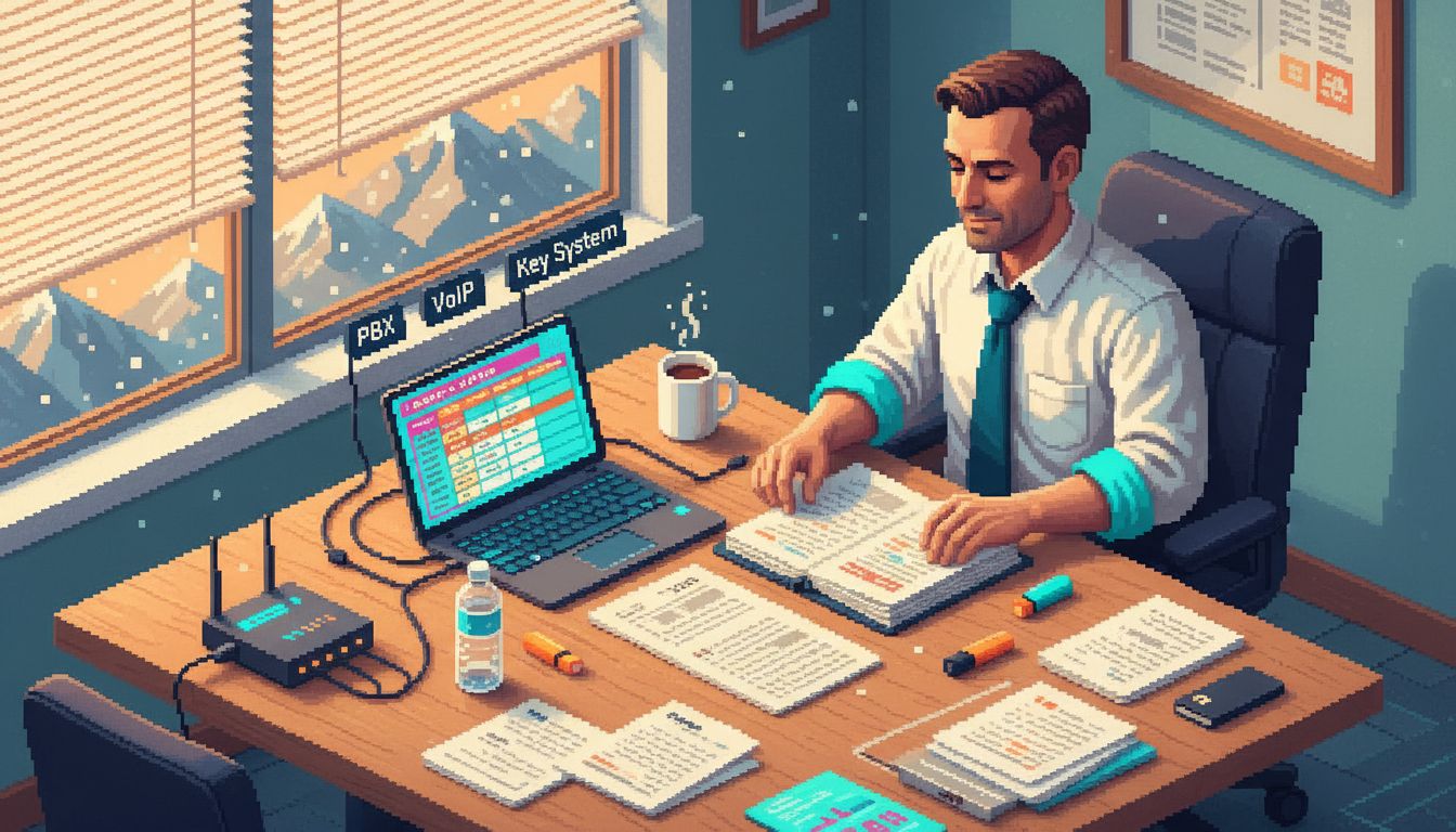 Manager compares business phone system options