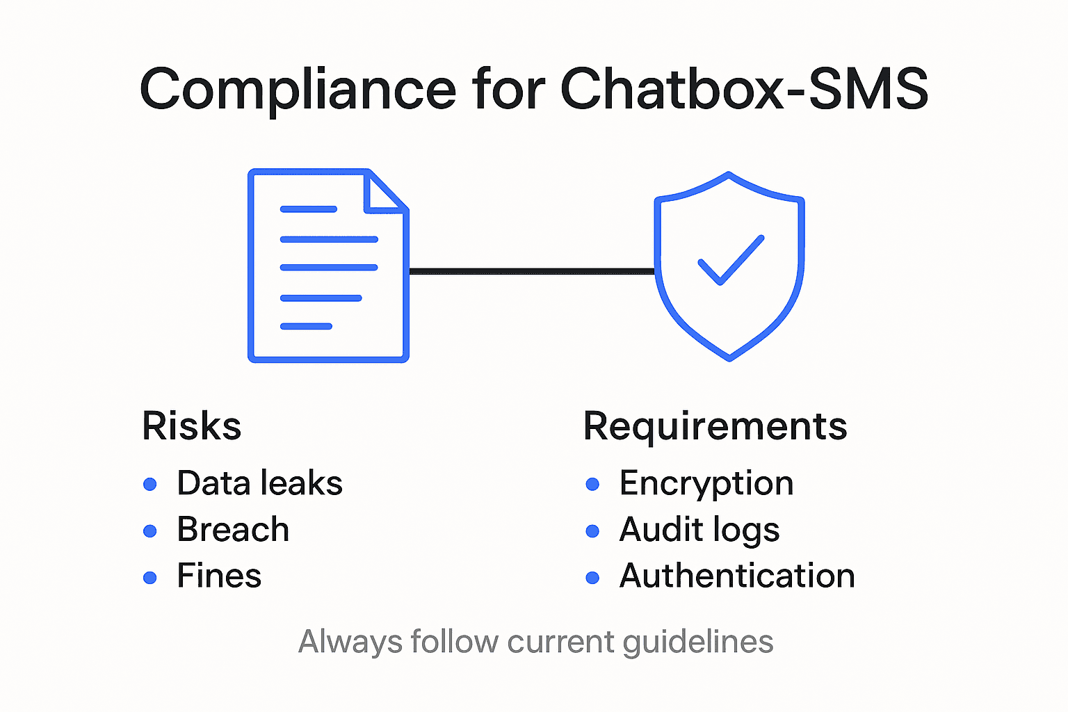 Infographic compliance and security for chatbox SMS