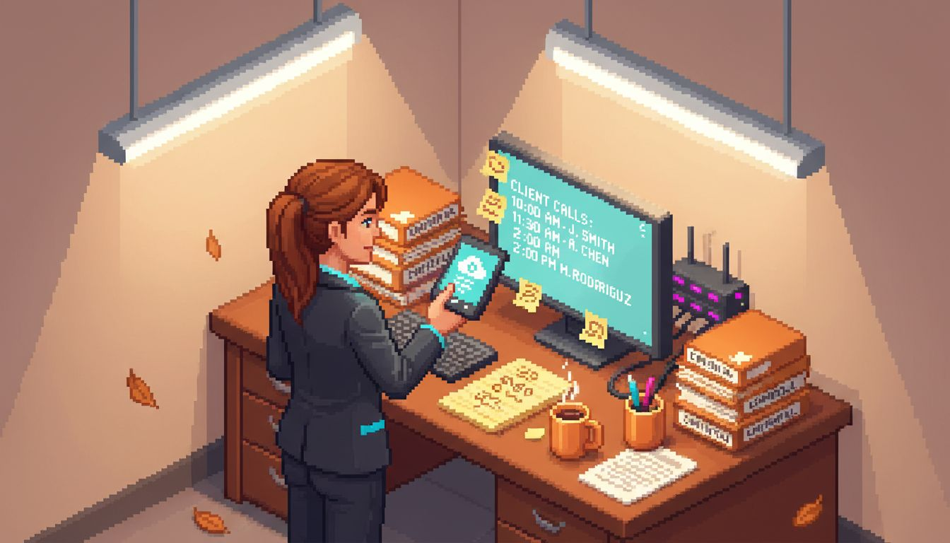 Paralegal using cloud phone for client calls