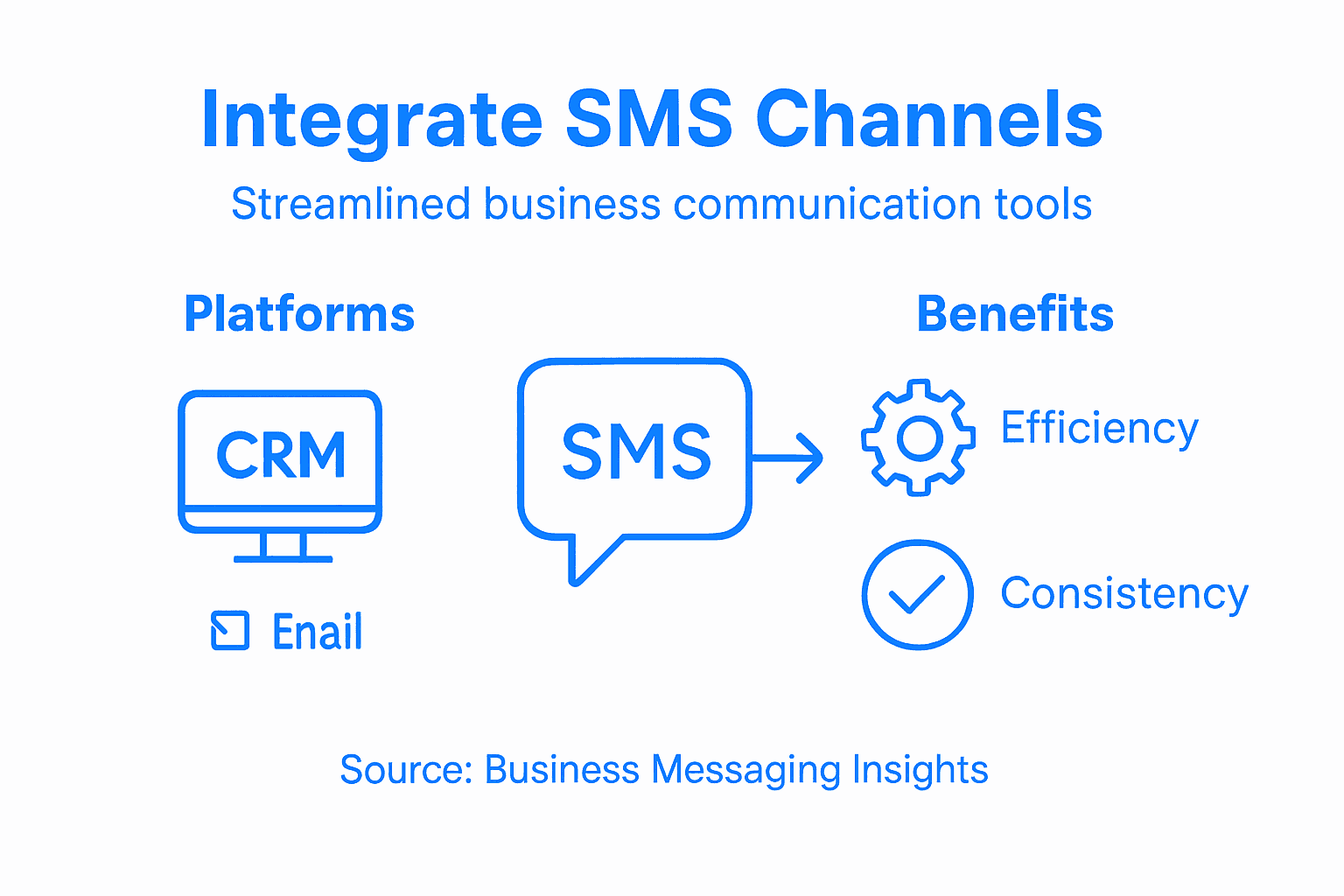 Infographic on integrating sms with business tools