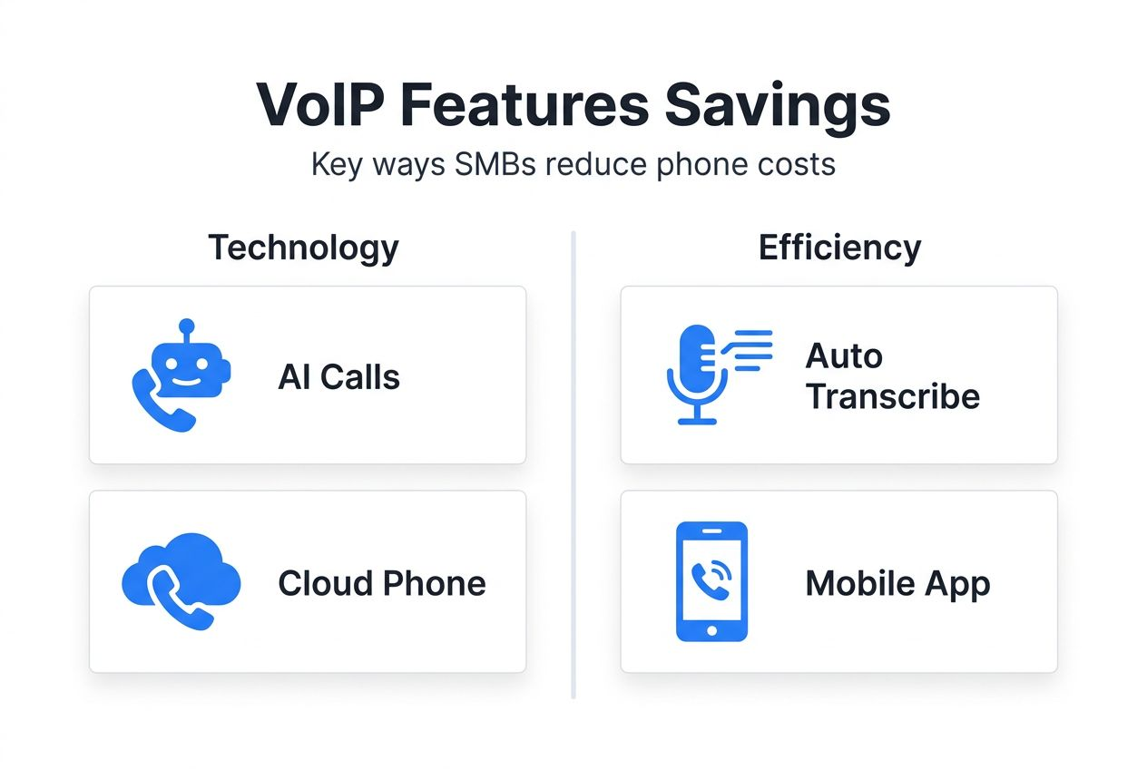 Infographic on VoIP cost-saving SMB features