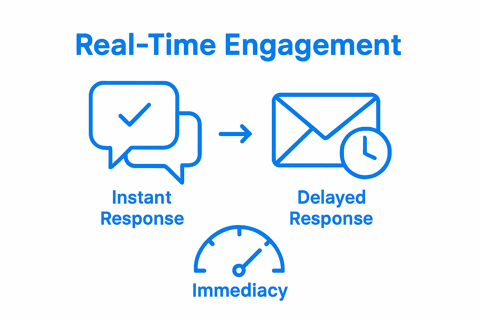 Infographic comparing real-time and traditional communication