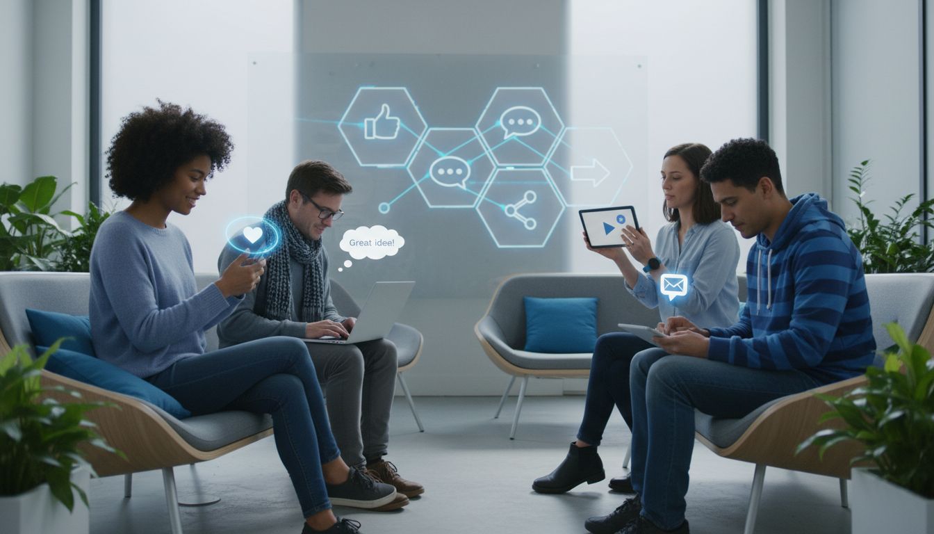 People interacting with varied digital platforms