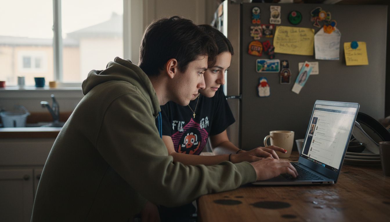 Friends using digital fan club site