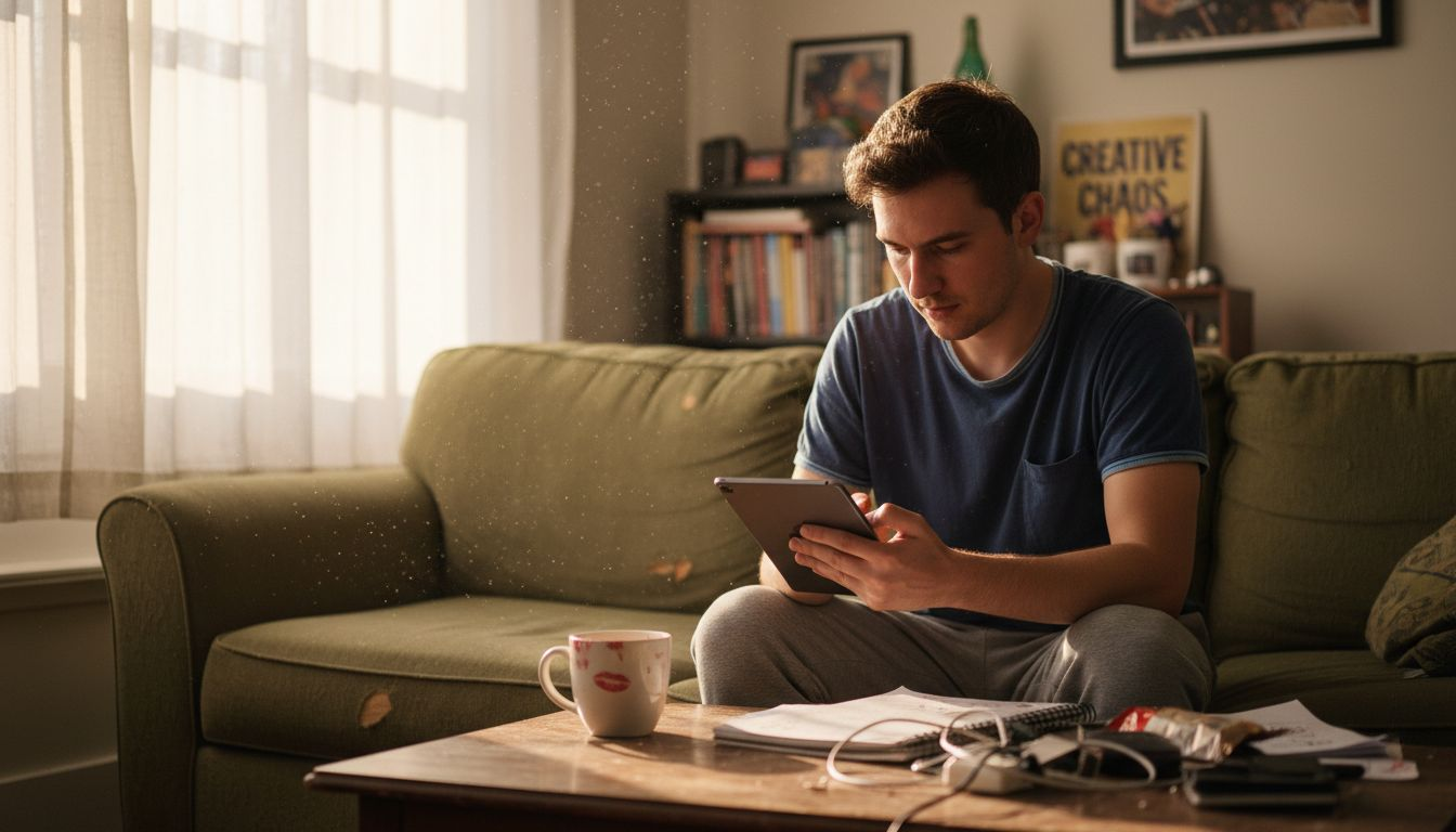 Creator replying to follower comments on tablet