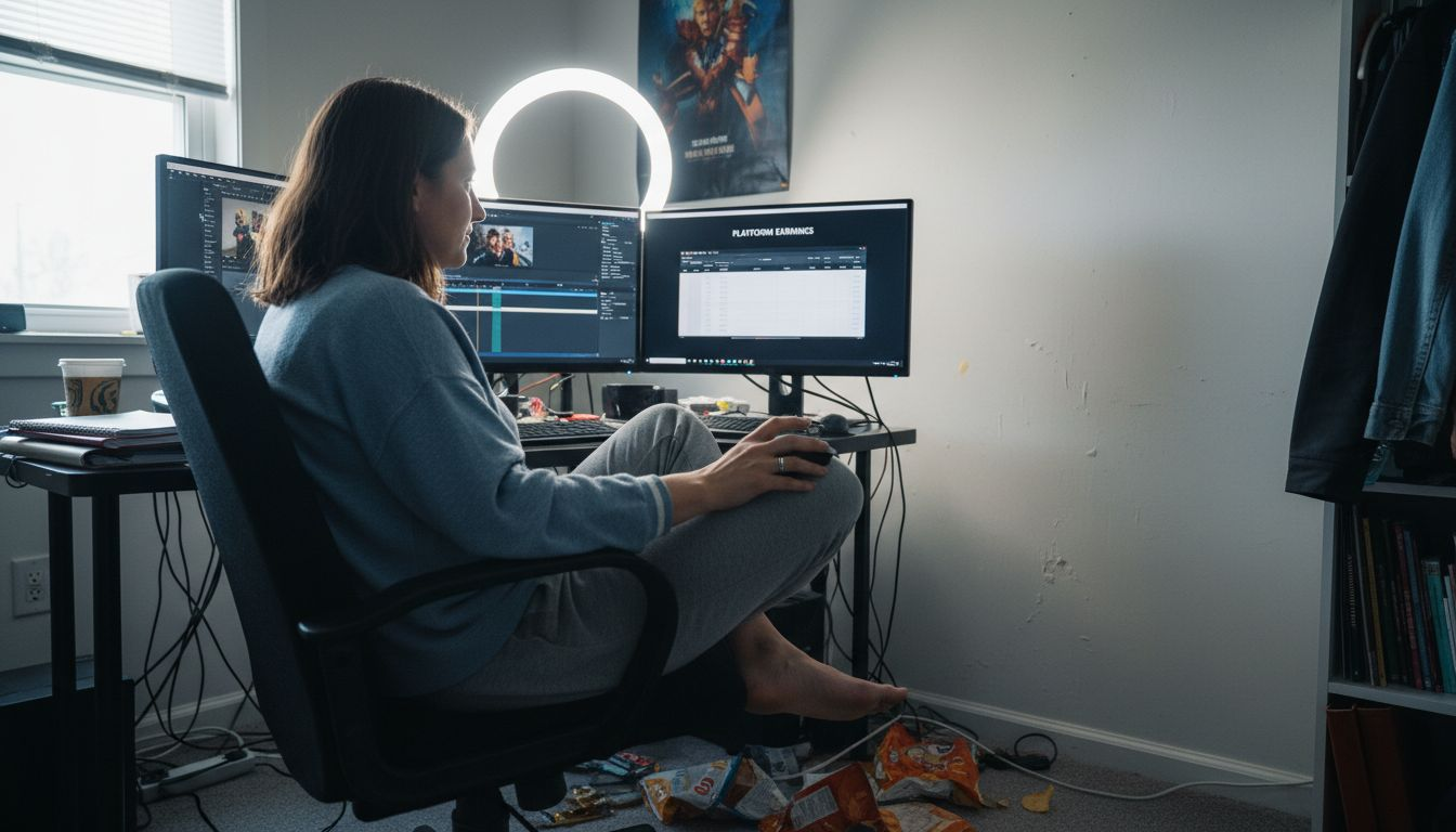 Creator preparing posts for two platforms