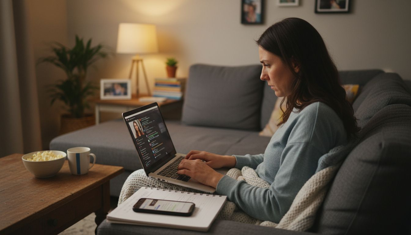 Viewer engaging with creator livestream on laptop