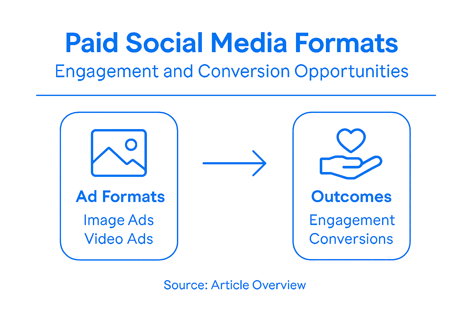 Infographic summarizing paid social media formats