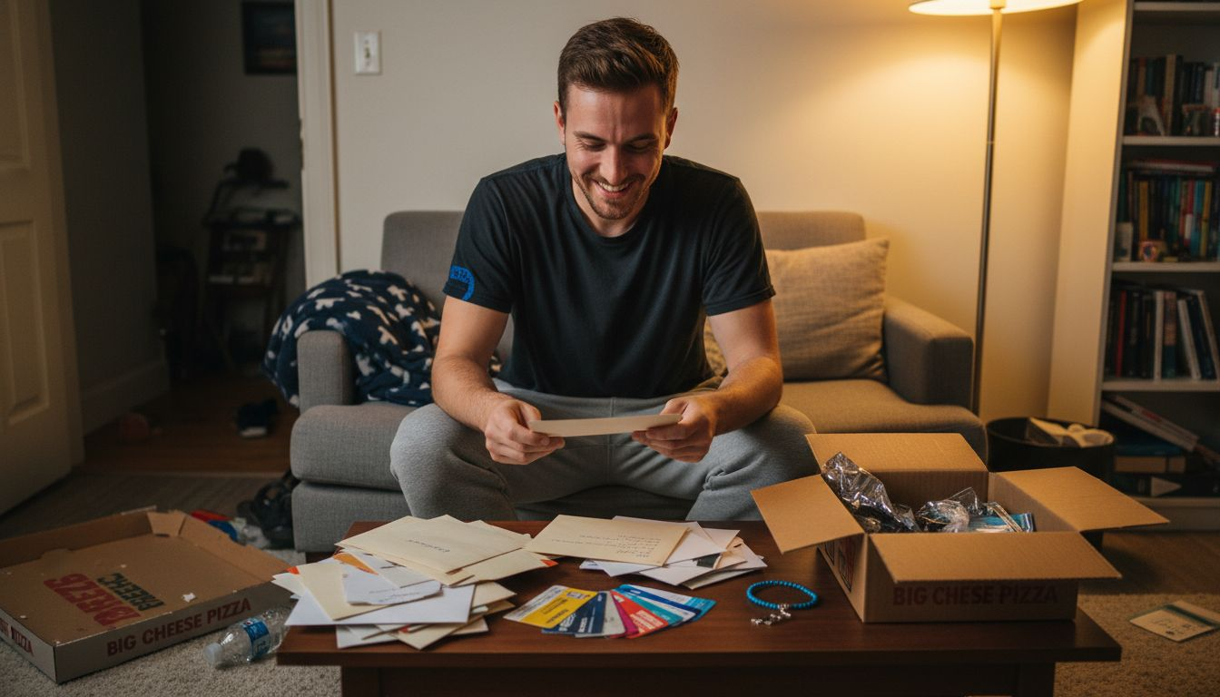 Fan receiving reward letter and gifts
