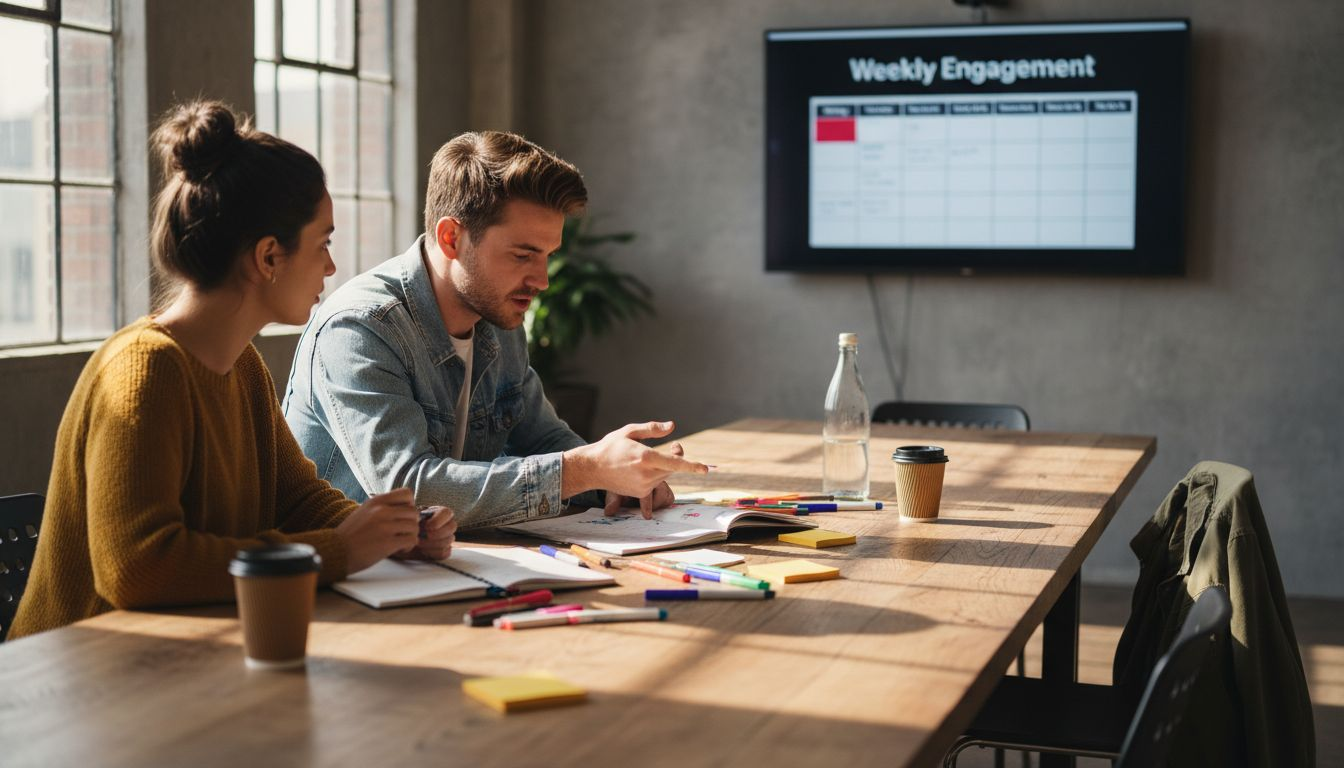 Creators collaborating on content strategy