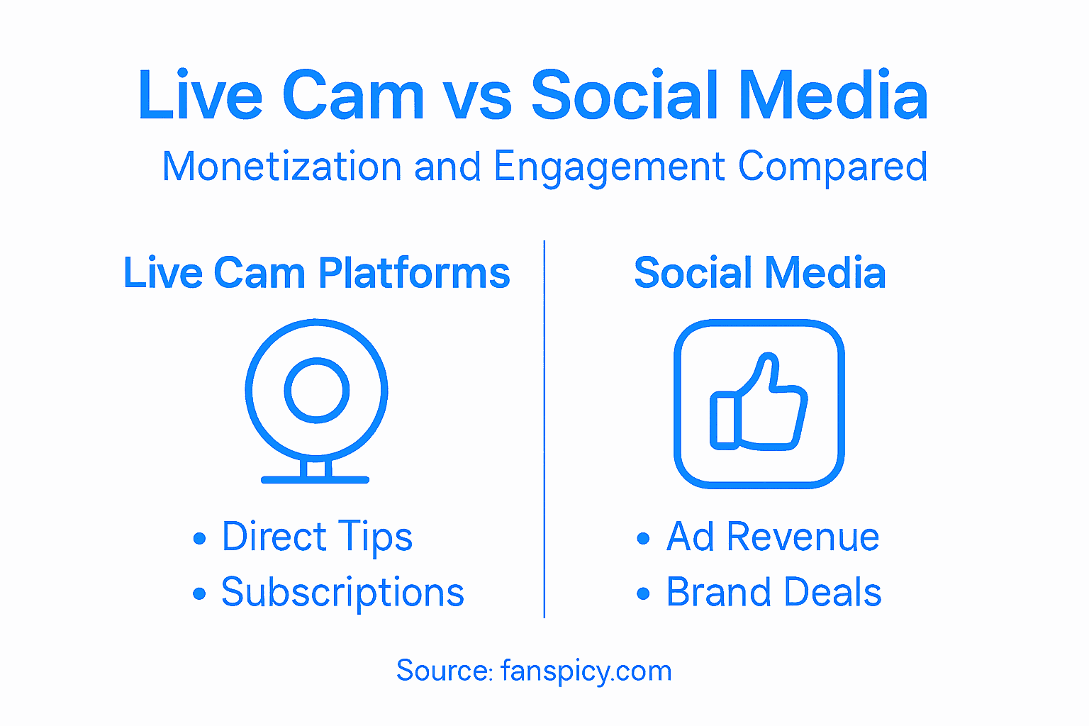 Infographic compares cam platforms and social media