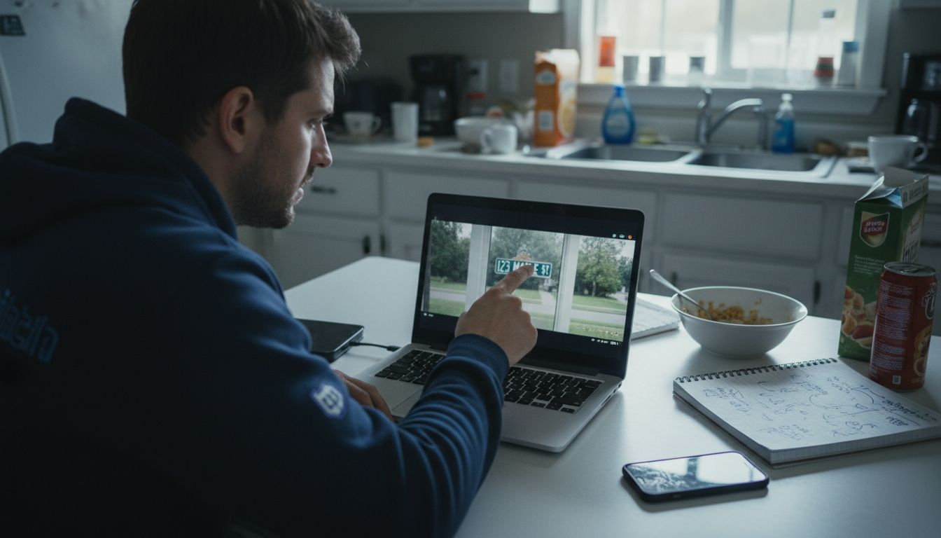 Streamer checks background for visible details