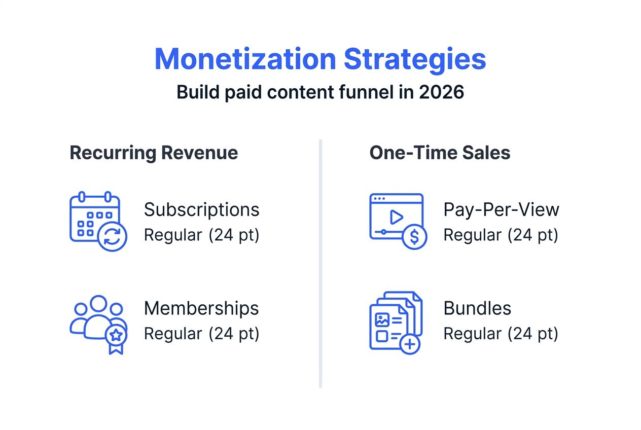 Infographic illustrating monetization strategies funnel