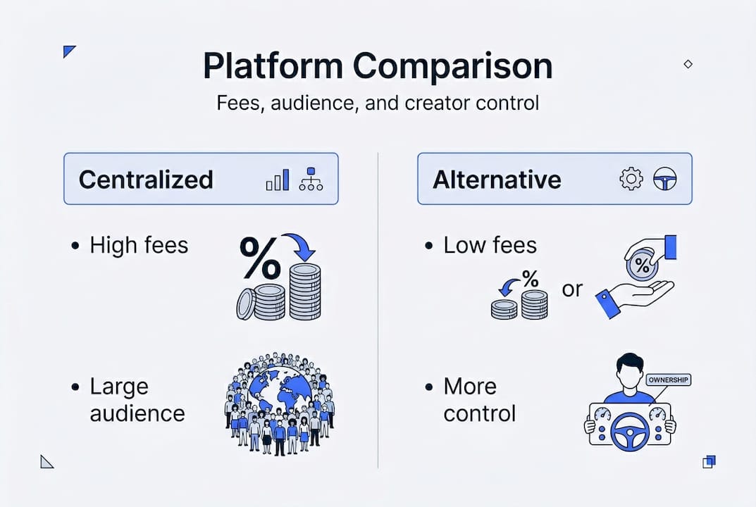 Infographic comparing monetization platform options