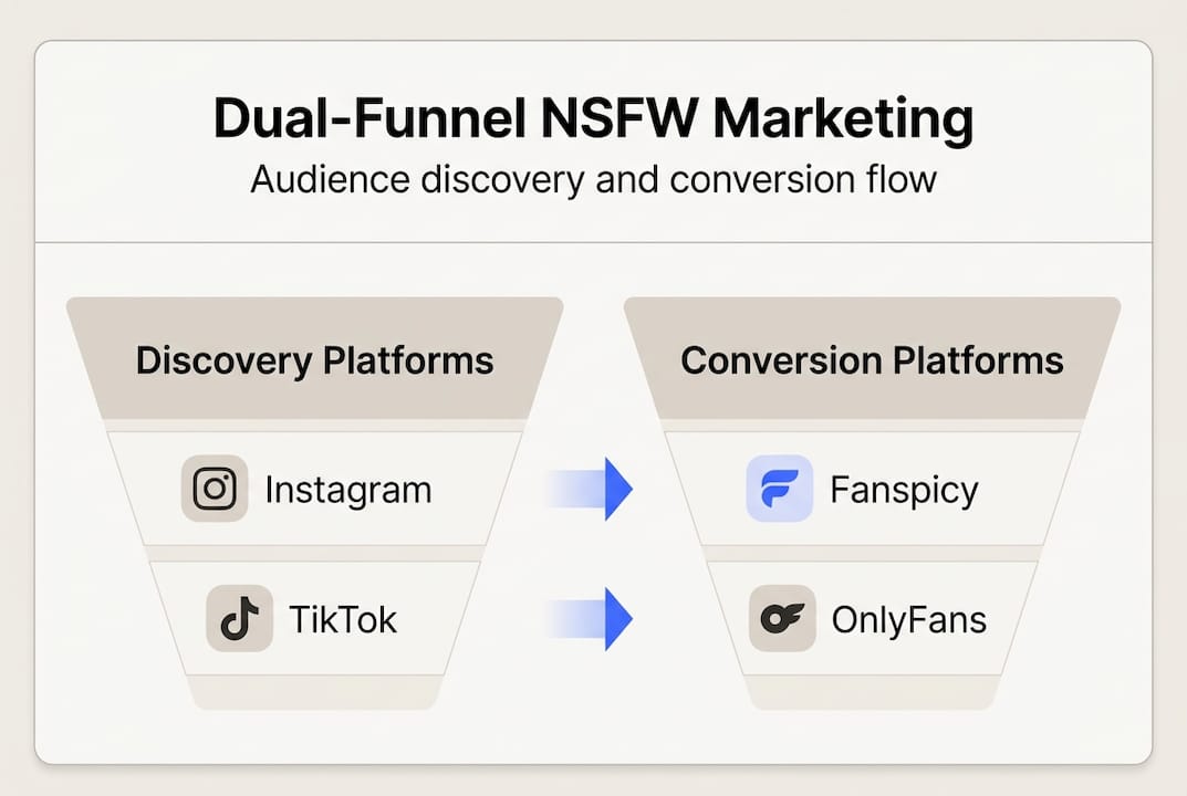 Infographic of NSFW marketing dual-funnel