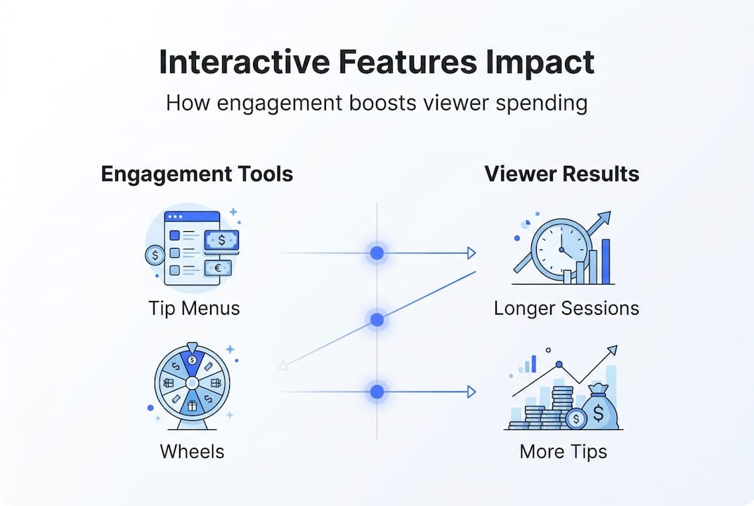 Infographic summarizing interactive features effects