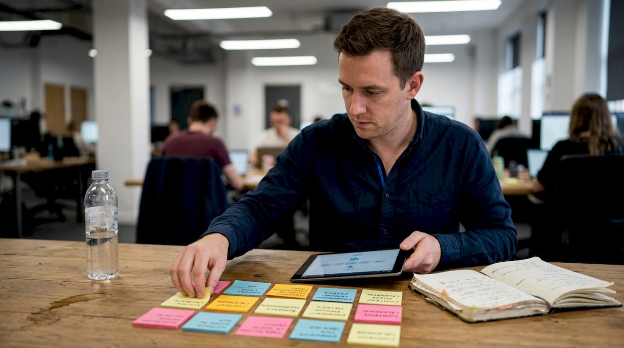 Strategist refining social media workflow process