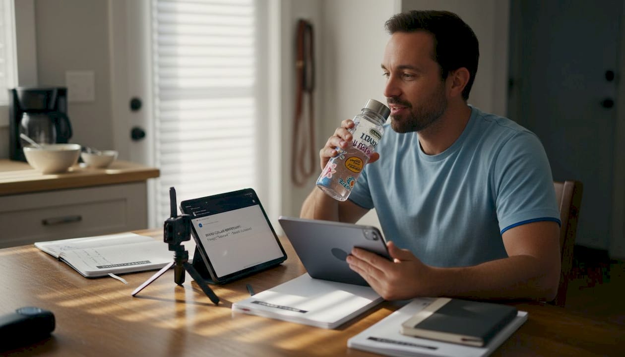 Mid-tier creator managing brand partnership tasks