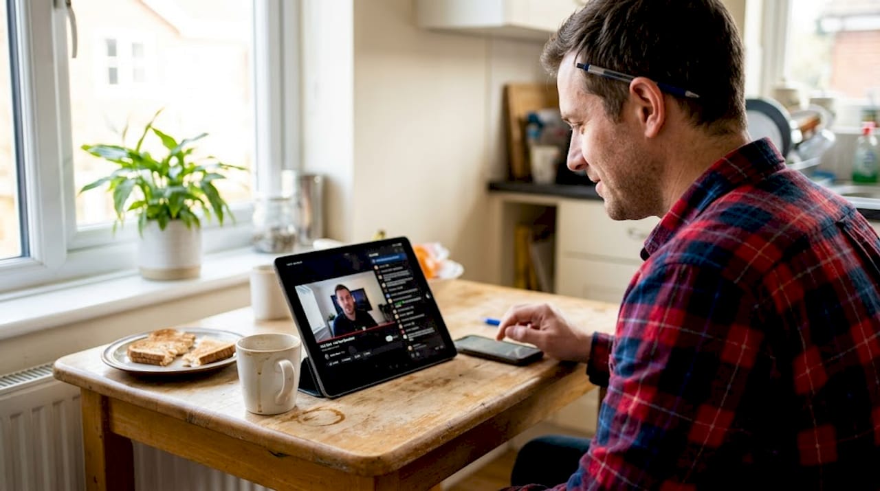 Viewer participating in online QA session