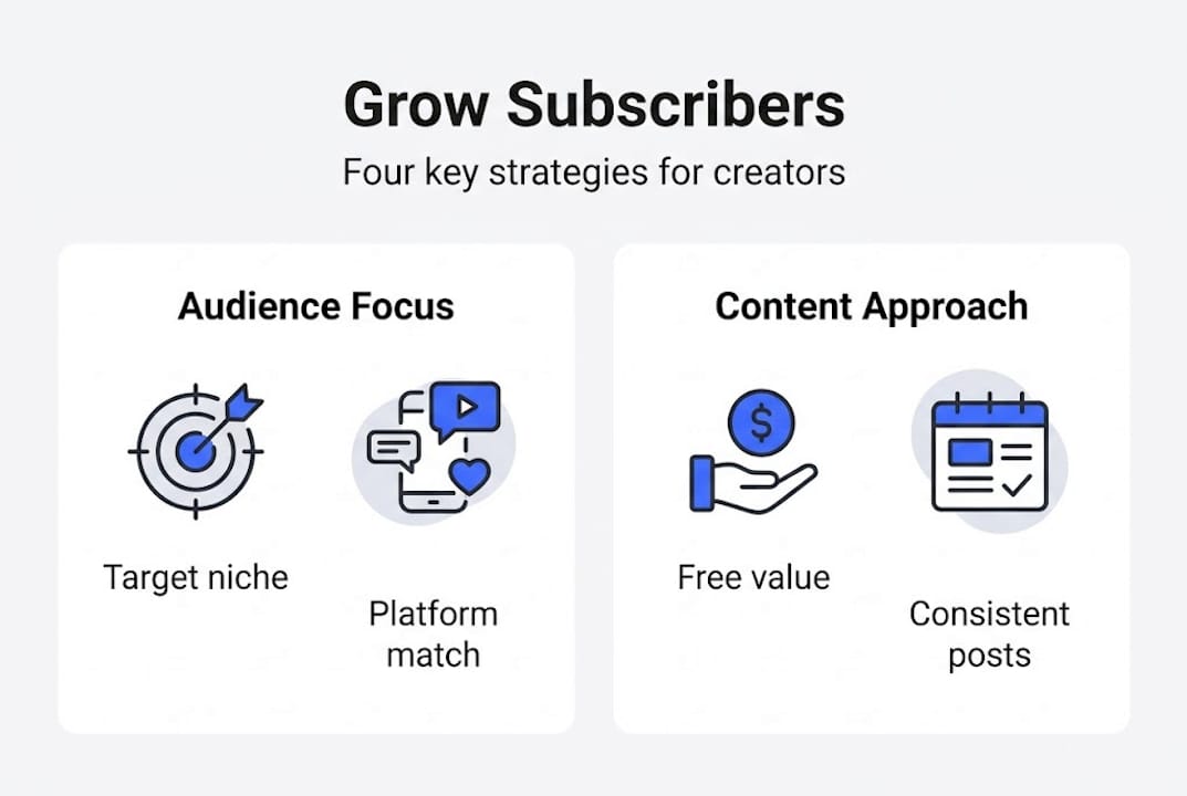 Infographic outlining subscriber growth strategies