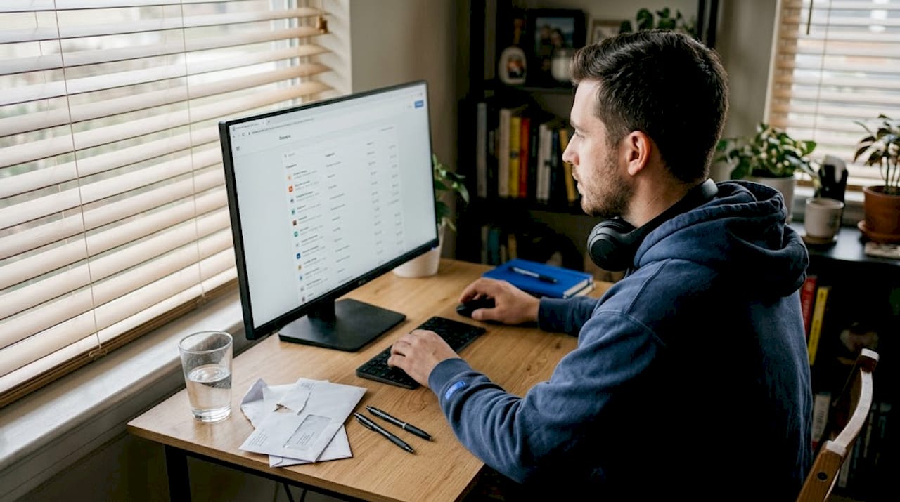 Home office worker reviews payment disputes