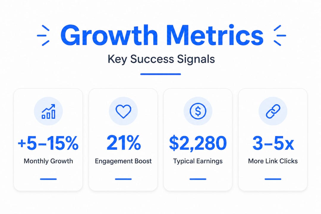 Infographic highlighting follower growth KPIs