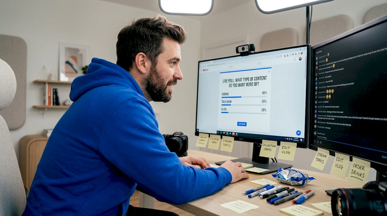 Creator manages interactive stream workspace