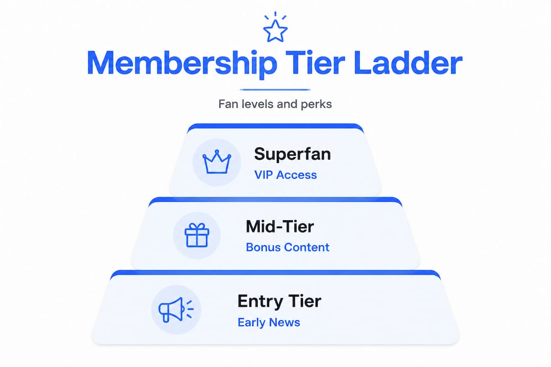 Tiered membership ladder infographic