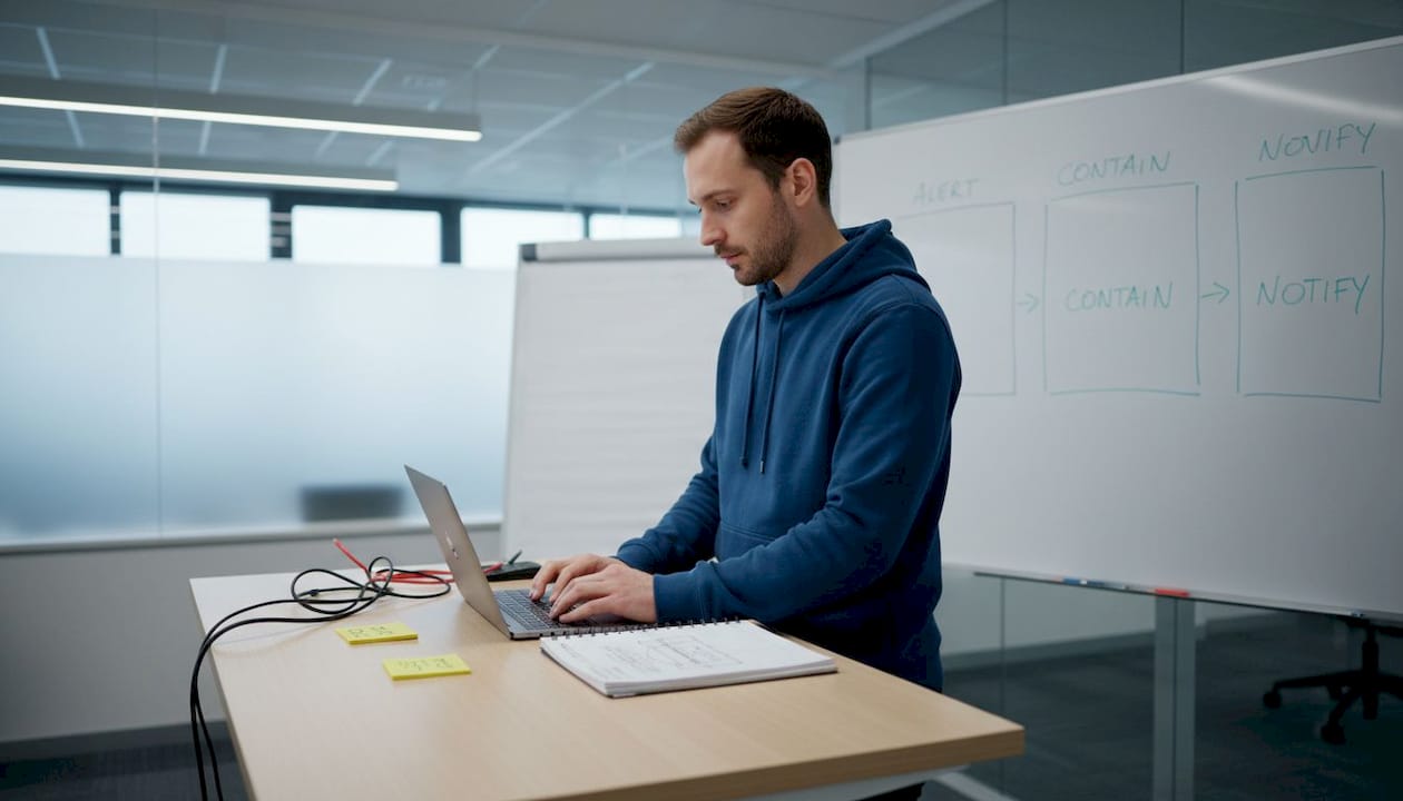 IT specialist managing payment security incident