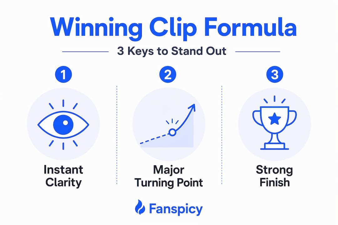 Infographic showing three steps to effective video clips