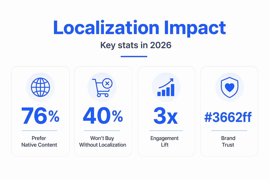 Infographic showing key stats on localization impact