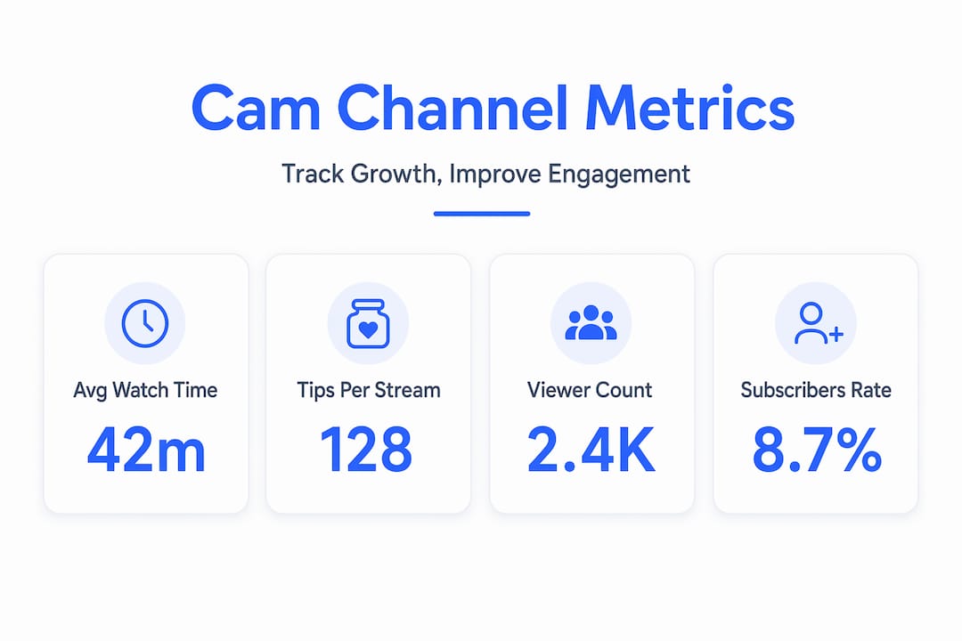 Infographic showing key cam channel metrics