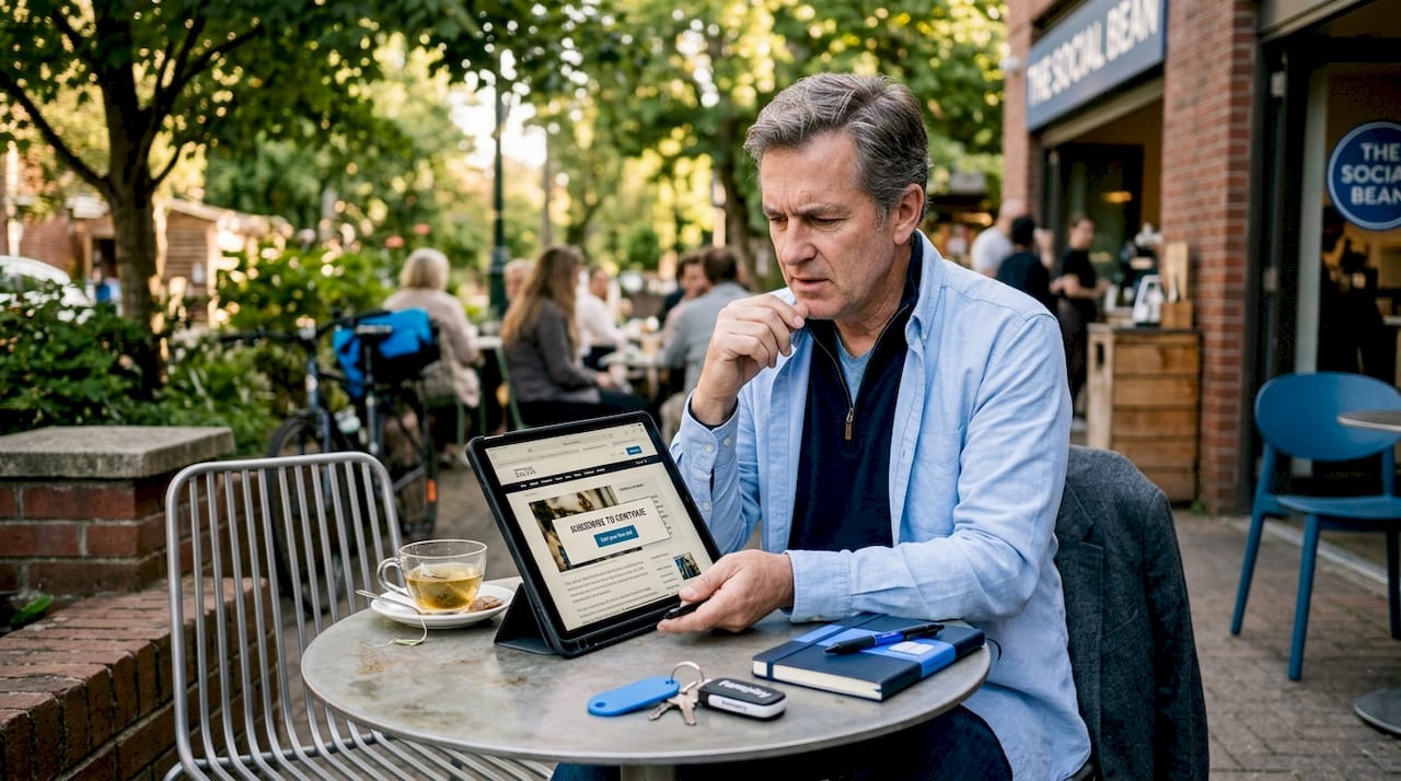 Reader encounters paywall on café tablet