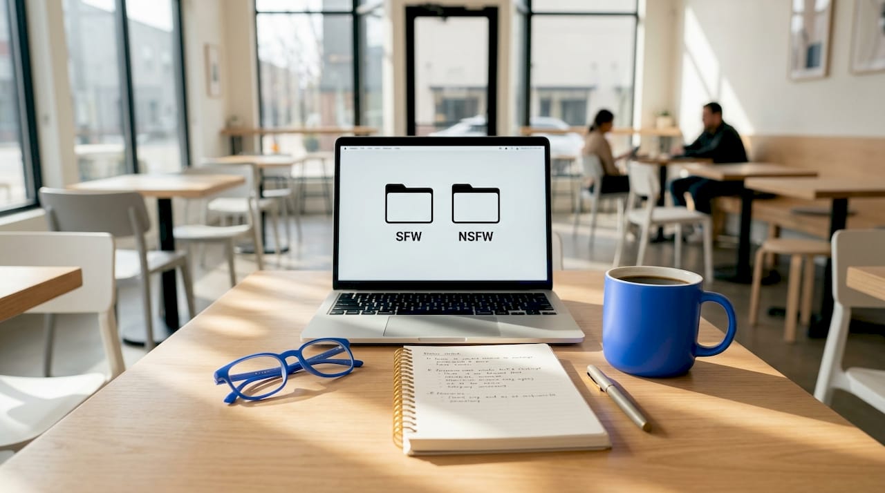 Workspace showing SFW and NSFW content labels