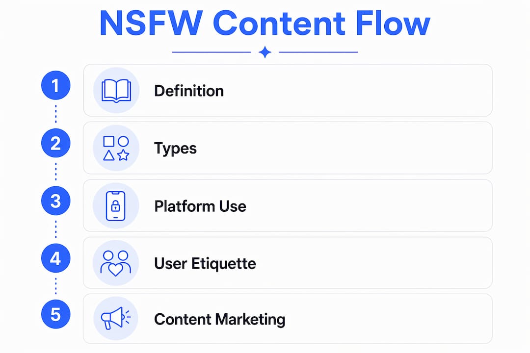 Infographic illustrating NSFW content stages and concepts