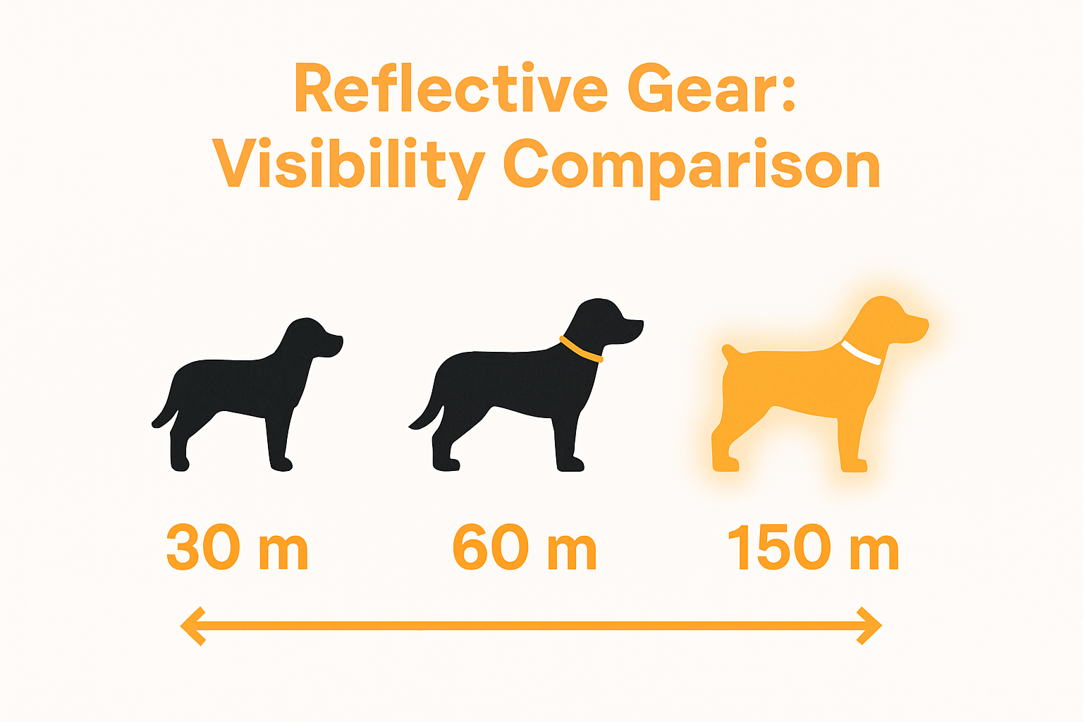 Comparison of nighttime dog visibility with and without reflective gear