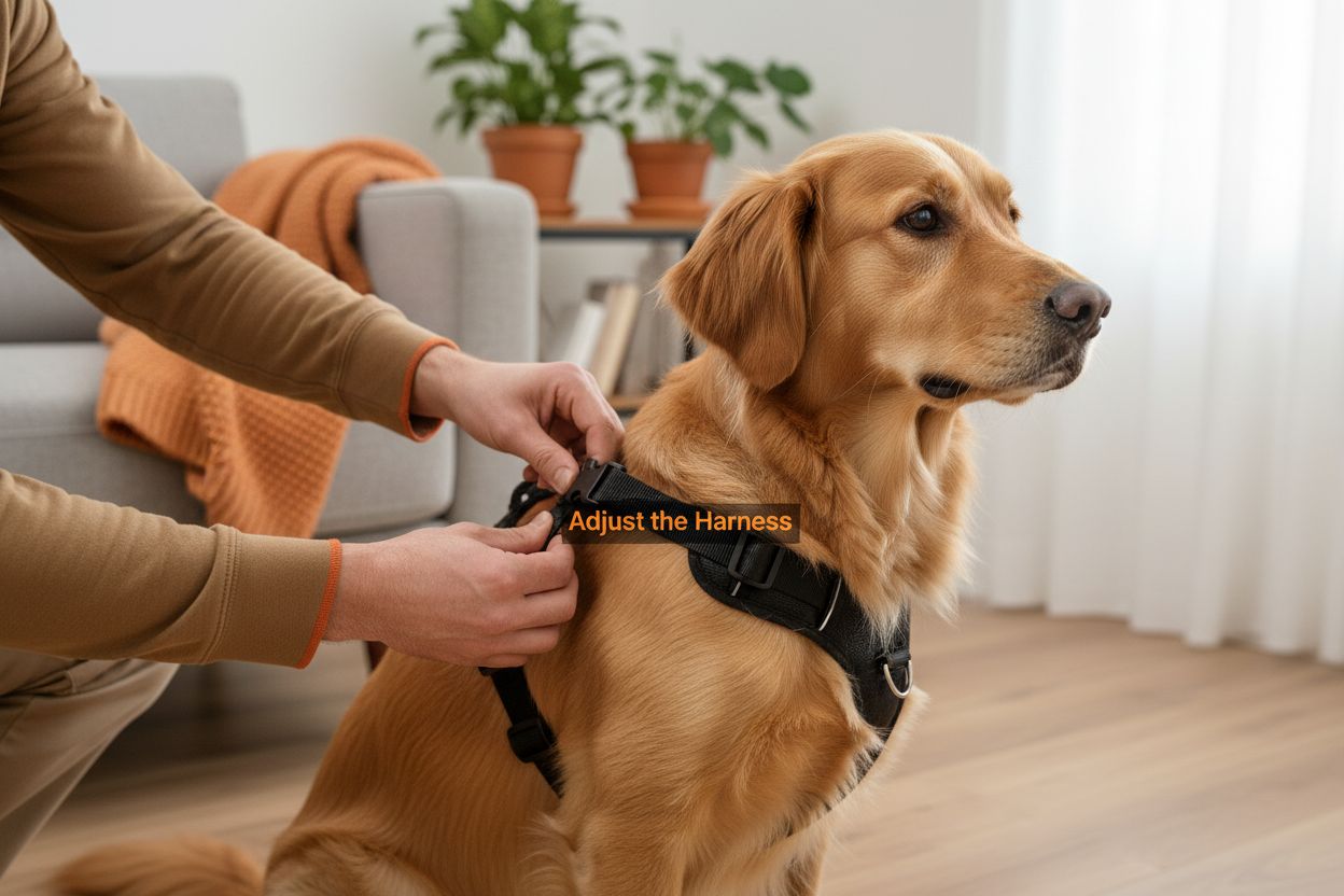 adjust dog harness fit
